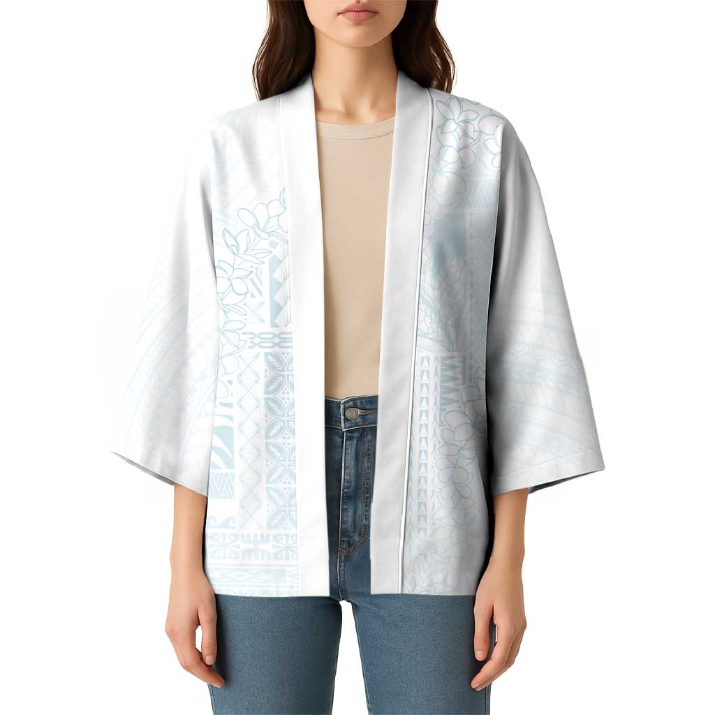 Samoa Lotu Tamaiti Mamanu Siapo Kimono Off White Plumeria - Polynesian Pride