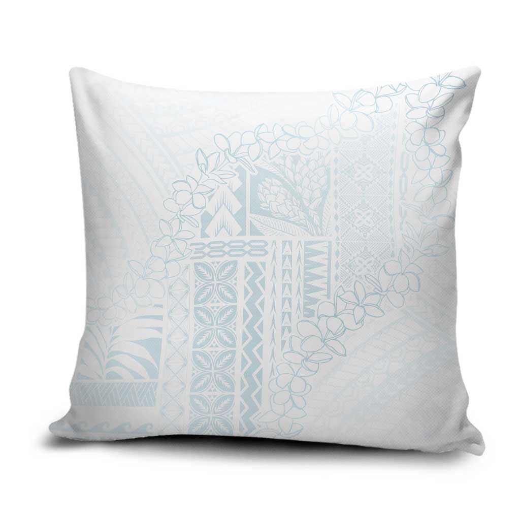 Samoa Lotu Tamaiti Mamanu Siapo Pillow Cover Off White Plumeria - Polynesian Pride