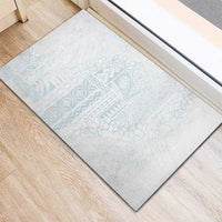 Samoa Lotu Tamaiti Mamanu Siapo Rubber Doormat Off White Plumeria - Polynesian Pride