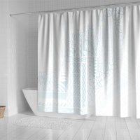 Samoa Lotu Tamaiti Mamanu Siapo Shower Curtain Off White Plumeria - Polynesian Pride