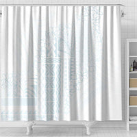 Samoa Lotu Tamaiti Mamanu Siapo Shower Curtain Off White Plumeria - Polynesian Pride