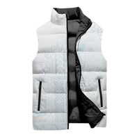 Samoa Lotu Tamaiti Mamanu Siapo Sleeveless Puffer Jacket Off White Plumeria - Polynesian Pride