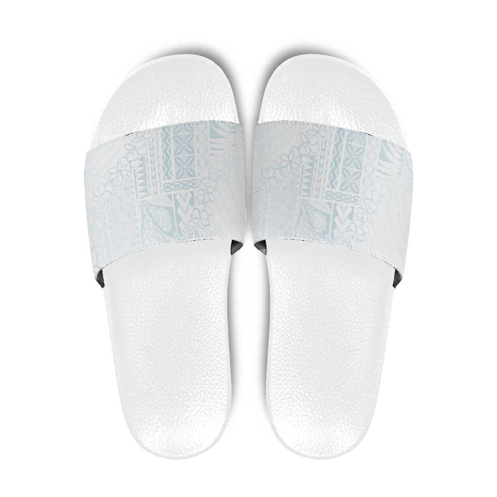 Samoa Lotu Tamaiti Mamanu Siapo Slide Sandals Off White Plumeria - Polynesian Pride