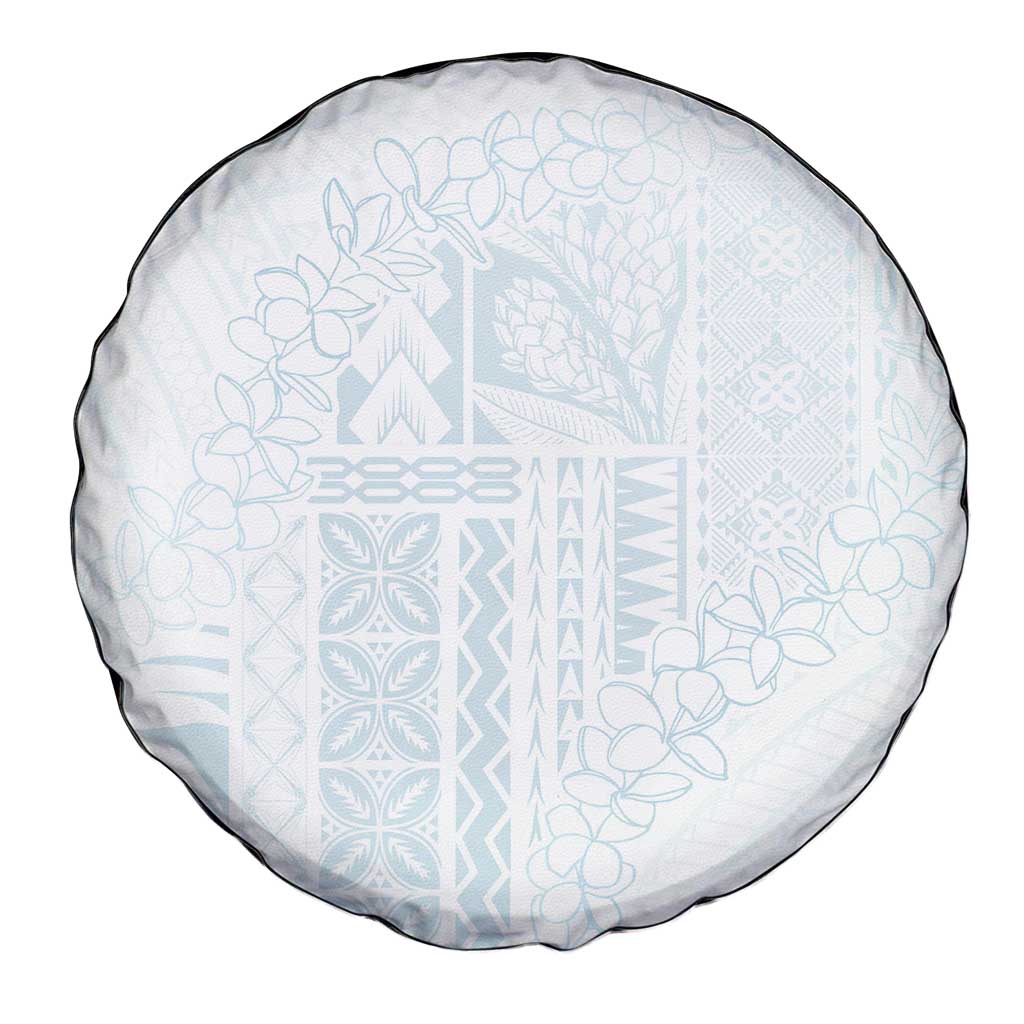 Samoa Lotu Tamaiti Mamanu Siapo Spare Tire Cover Off White Plumeria - Polynesian Pride