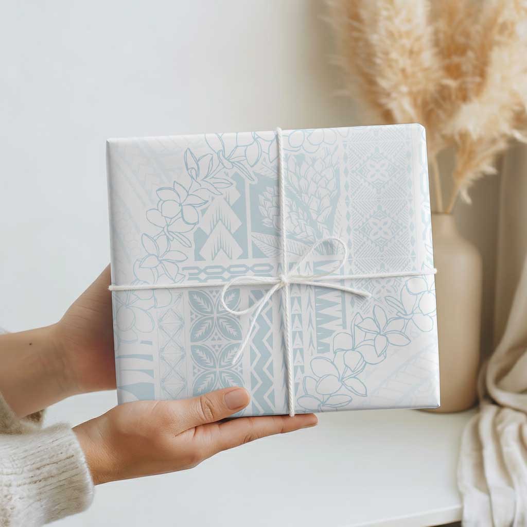 Samoa Lotu Tamaiti Mamanu Siapo Wrapping Paper Off White Plumeria