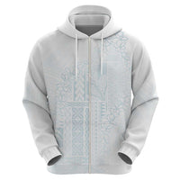 Samoa Lotu Tamaiti Mamanu Siapo Zip Hoodie Off White Plumeria LT7 - Polynesian Pride