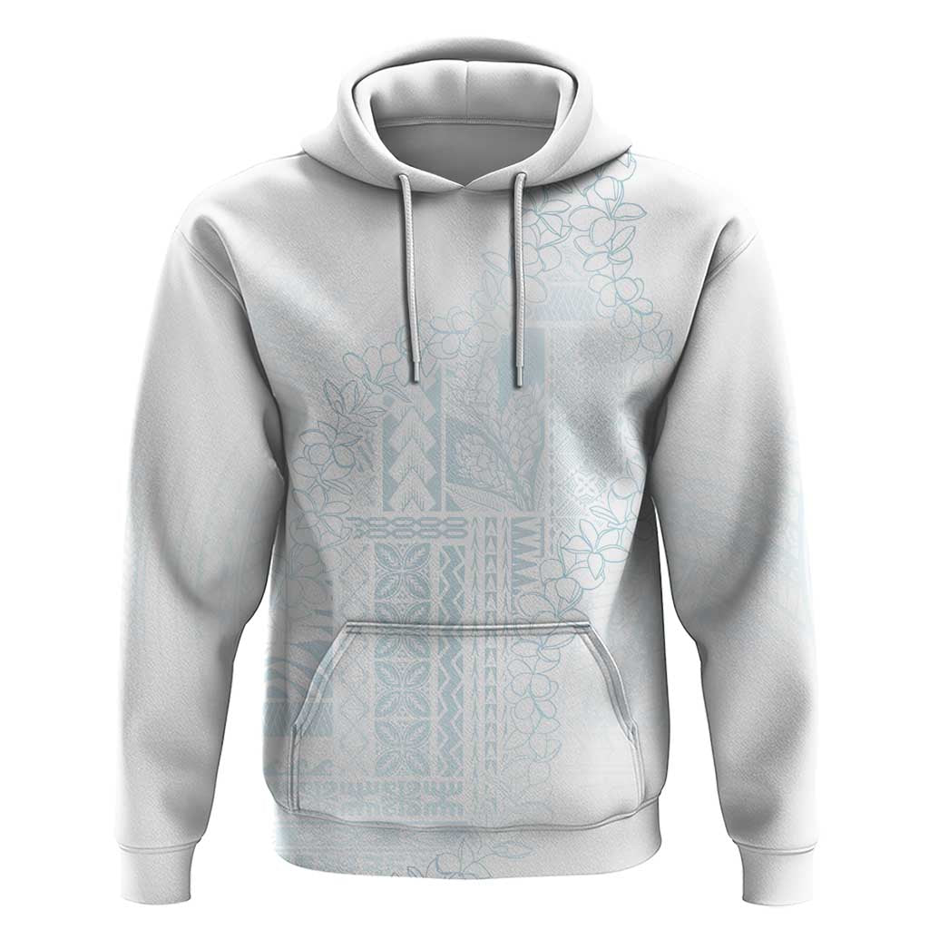 Samoa Lotu Tamaiti Mamanu Siapo Zip Hoodie Off White Plumeria LT7 Pullover Hoodie Baby Blue - Polynesian Pride