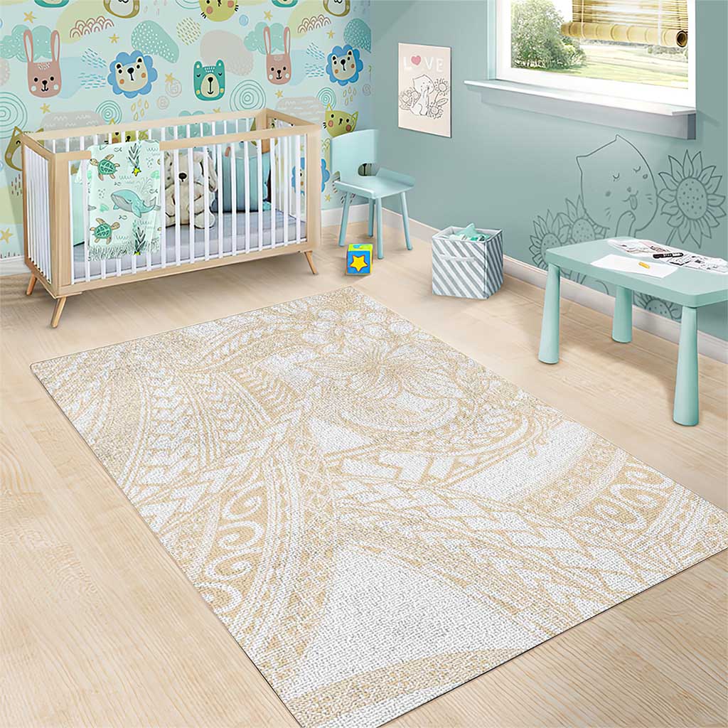 Samoa Lotu Tamaiti Ivory Area Rug Teuila Tatau - Polynesian Pride