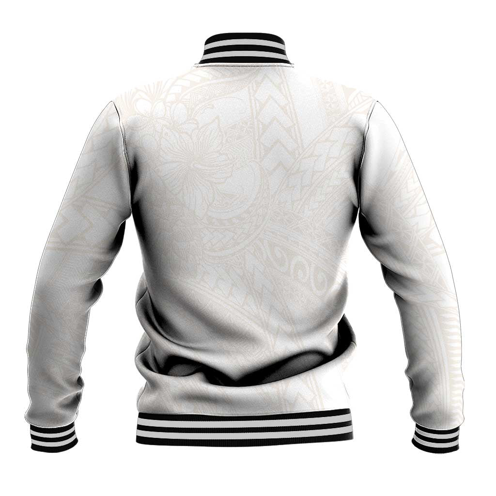 Samoa Lotu Tamaiti Ivory Baseball Jacket Teuila Tatau - Polynesian Pride