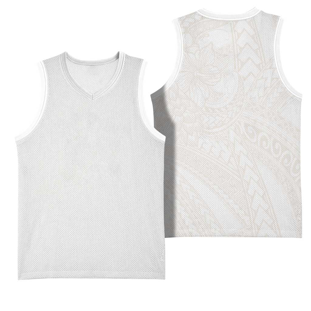 Samoa Lotu Tamaiti Ivory Basketball Jersey Teuila Tatau - Polynesian Pride