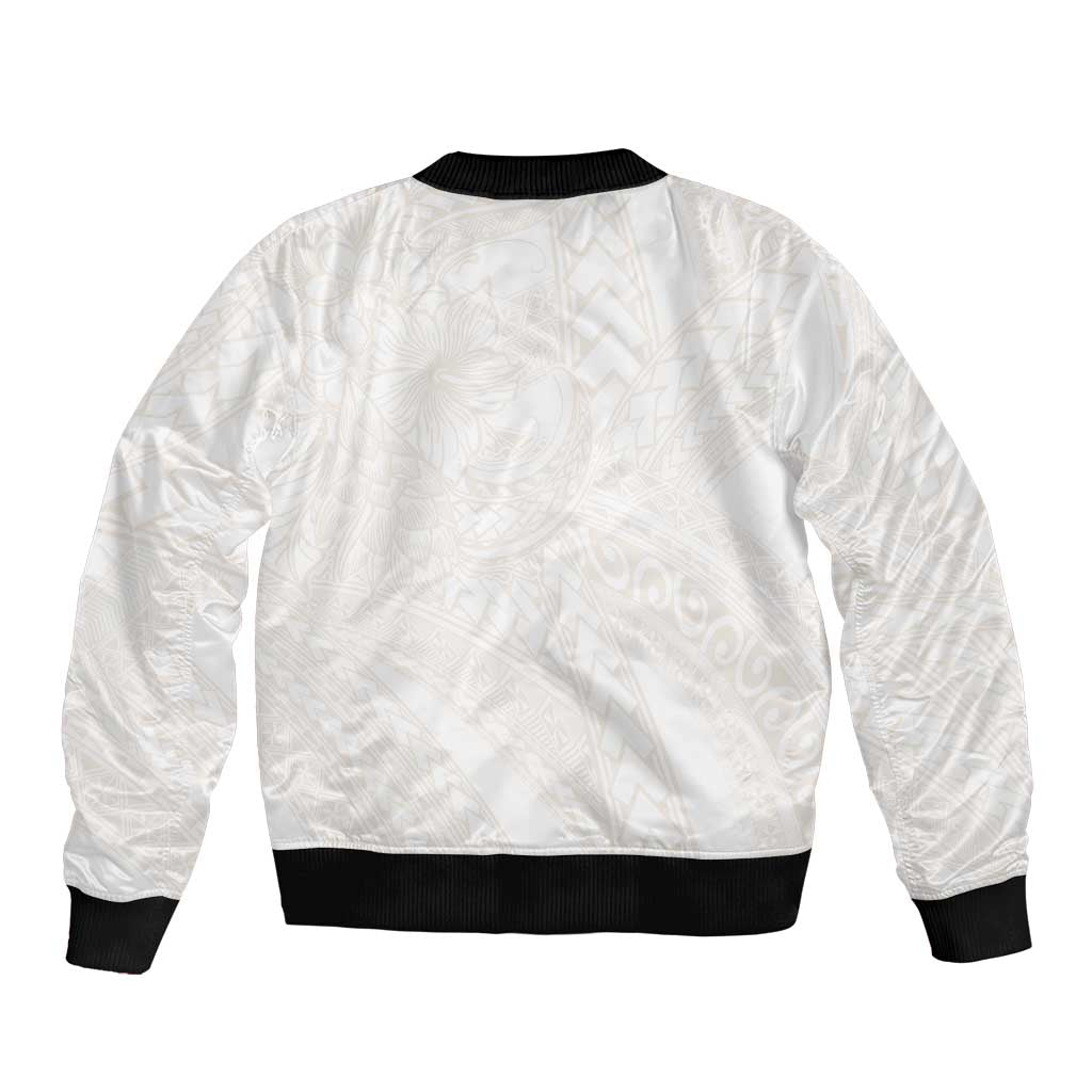 Samoa Lotu Tamaiti Ivory Bomber Jacket Teuila Tatau - Polynesian Pride