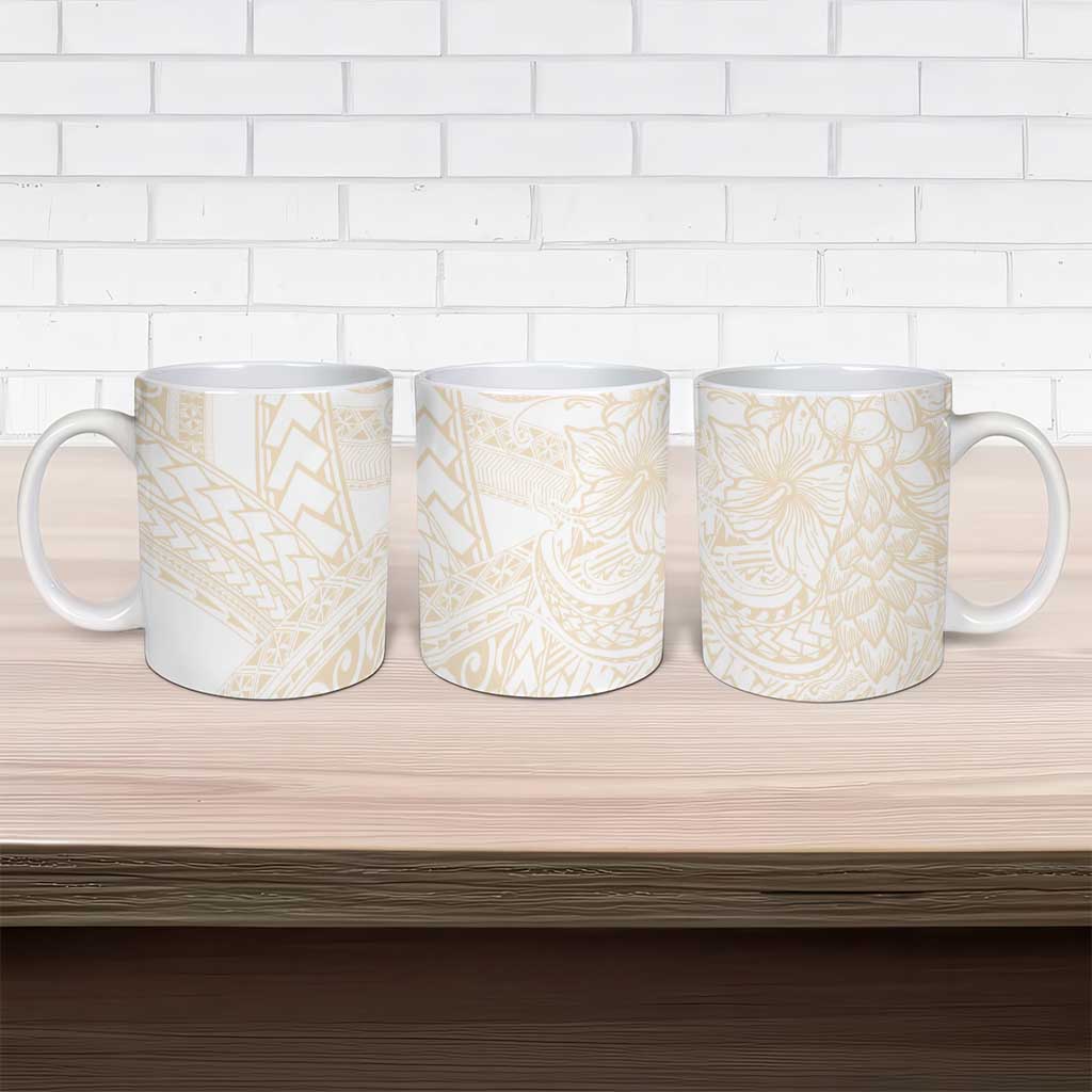 Samoa Lotu Tamaiti Ivory Ceramic Mug Teuila Tatau - Polynesian Pride