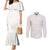 Samoa Lotu Tamaiti Ivory Couples Matching Mermaid Dress and Long Sleeve Button Shirt Teuila Tatau - Polynesian Pride