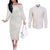 Samoa Lotu Tamaiti Ivory Couples Matching Off The Shoulder Long Sleeve Dress and Long Sleeve Button Shirt Teuila Tatau - Polynesian Pride
