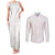 Samoa Lotu Tamaiti Ivory Couples Matching Tank Maxi Dress and Long Sleeve Button Shirt Teuila Tatau - Polynesian Pride