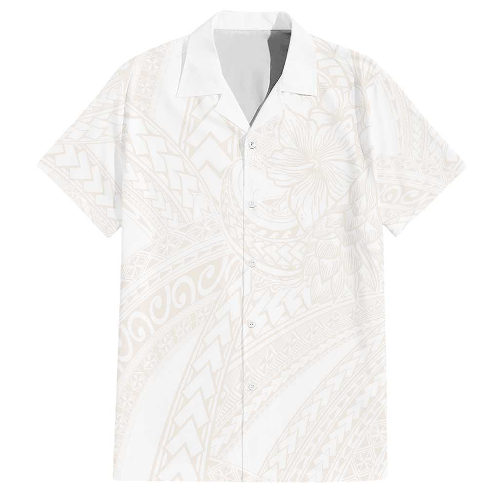 Samoa Lotu Tamaiti Ivory Family Matching Short Sleeve Bodycon Dress and Hawaiian Shirt Teuila Tatau - Polynesian Pride