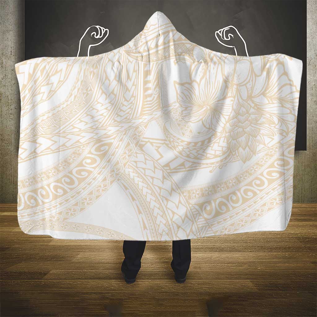 Samoa Lotu Tamaiti Ivory Hooded Blanket Teuila Tatau - Polynesian Pride