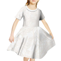 Samoa Lotu Tamaiti Ivory Kid Short Sleeve Dress Teuila Tatau - Polynesian Pride