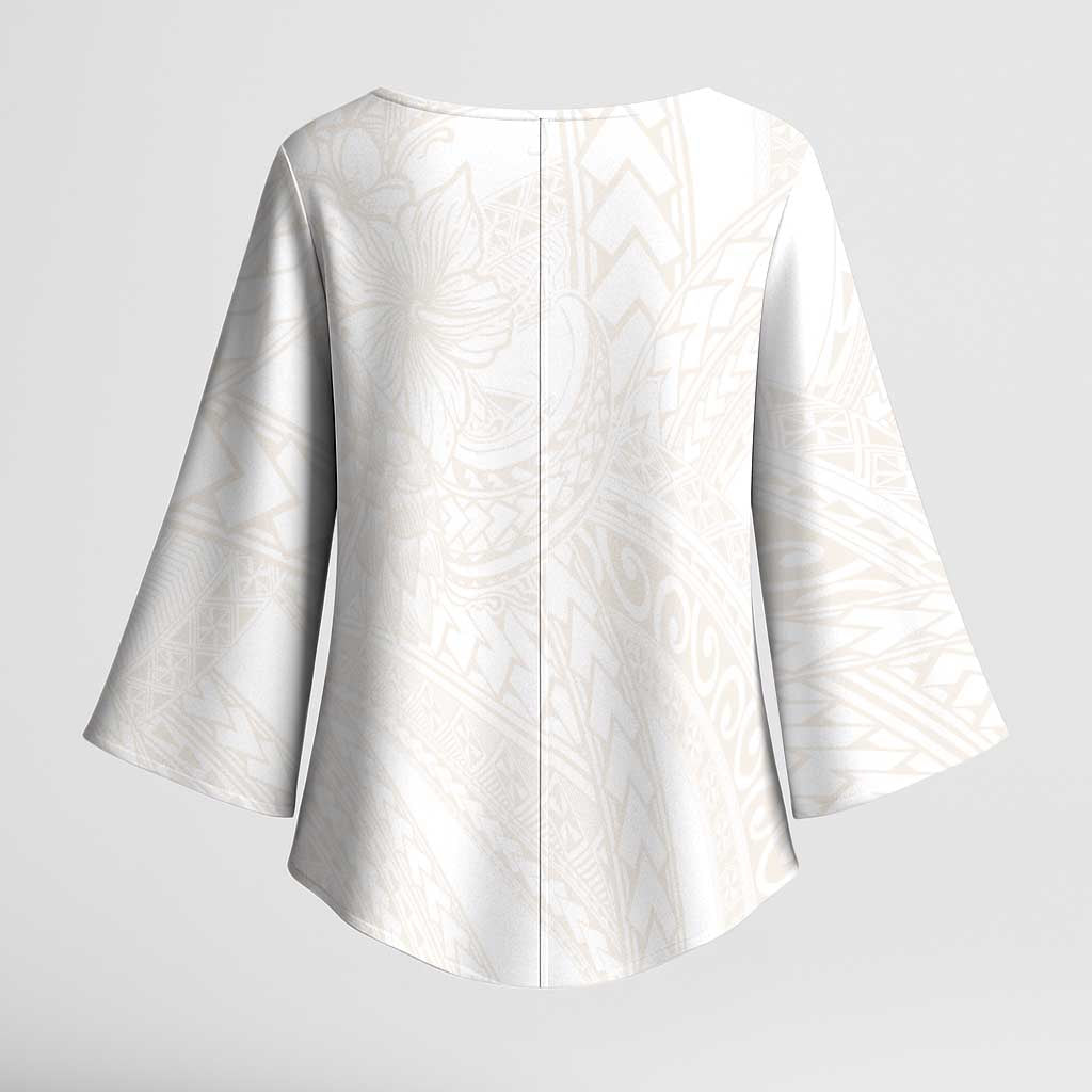 Samoa Lotu Tamaiti Ivory Kimono Sleeve Blouse Teuila Tatau - Polynesian Pride
