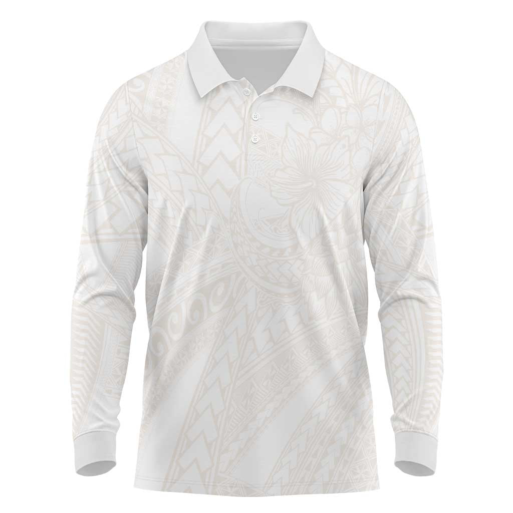 Samoa Lotu Tamaiti Ivory Long Sleeve Polo Shirt Teuila Tatau - Polynesian Pride