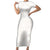 Samoa Lotu Tamaiti Ivory Short Sleeve Bodycon Dress Teuila Tatau - Polynesian Pride
