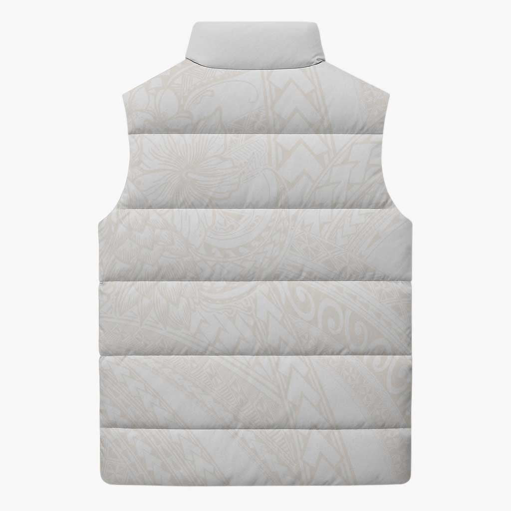 Samoa Lotu Tamaiti Ivory Sleeveless Puffer Jacket Teuila Tatau - Polynesian Pride