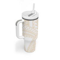 Samoa Lotu Tamaiti Ivory Tumbler With Handle Teuila Tatau - Polynesian Pride