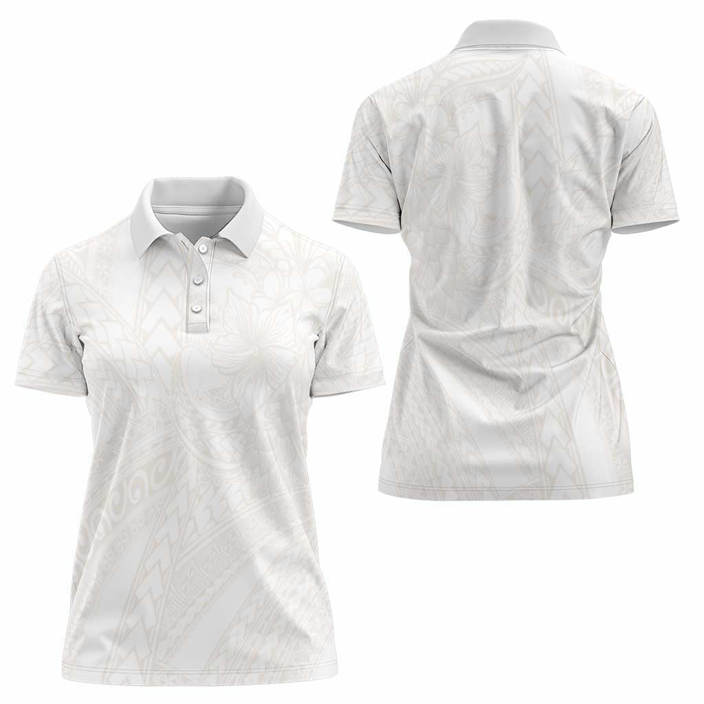 Samoa Lotu Tamaiti Ivory Women Polo Shirt Teuila Tatau - Polynesian Pride