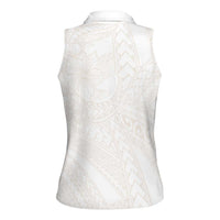 Samoa Lotu Tamaiti Ivory Women Sleeveless Polo Shirt Teuila Tatau - Polynesian Pride