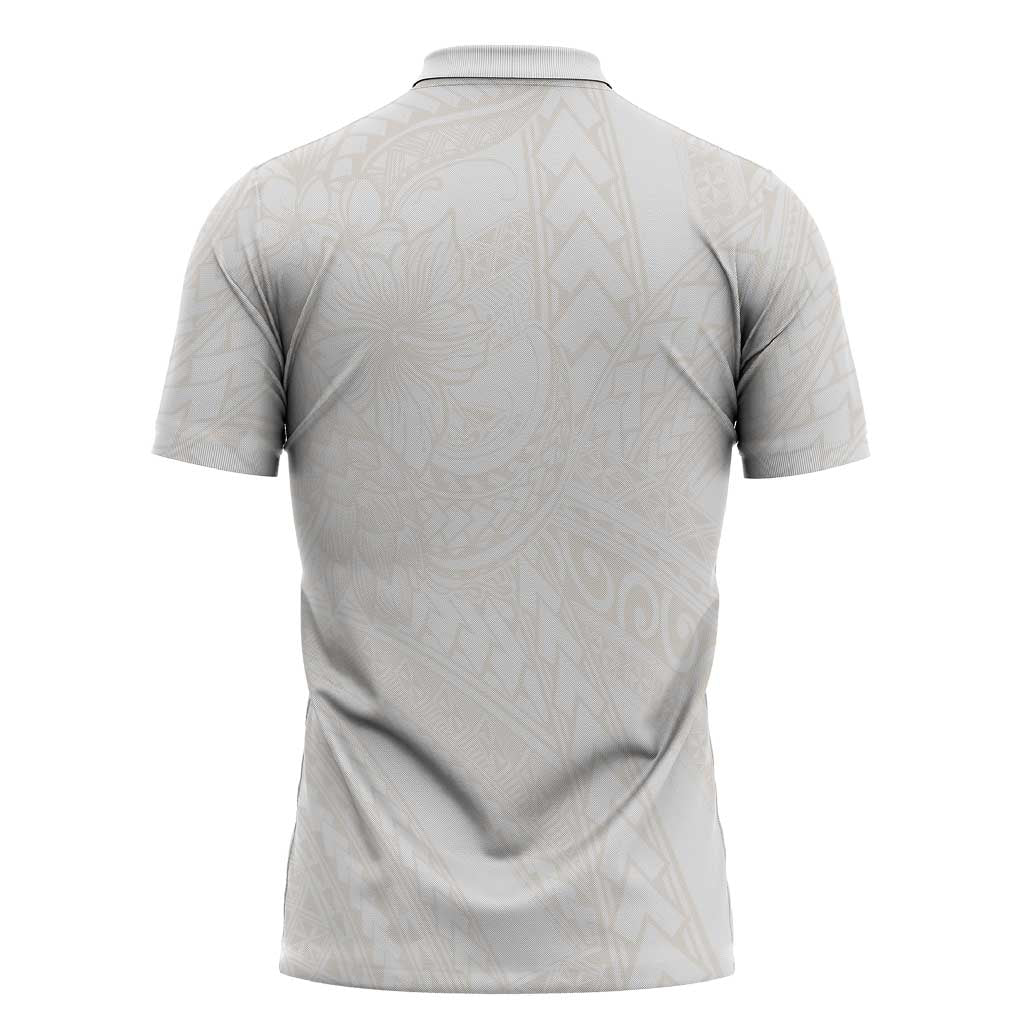Samoa Lotu Tamaiti Ivory Zipper Polo Shirt Teuila Tatau - Polynesian Pride