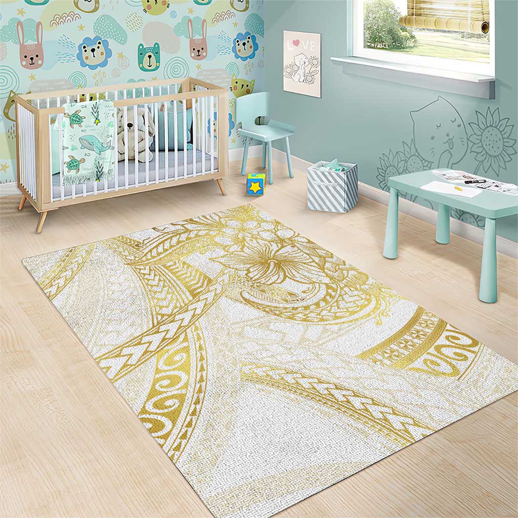 Samoa Lotu Tamaiti Gold Area Rug Teuila Tatau - Polynesian Pride
