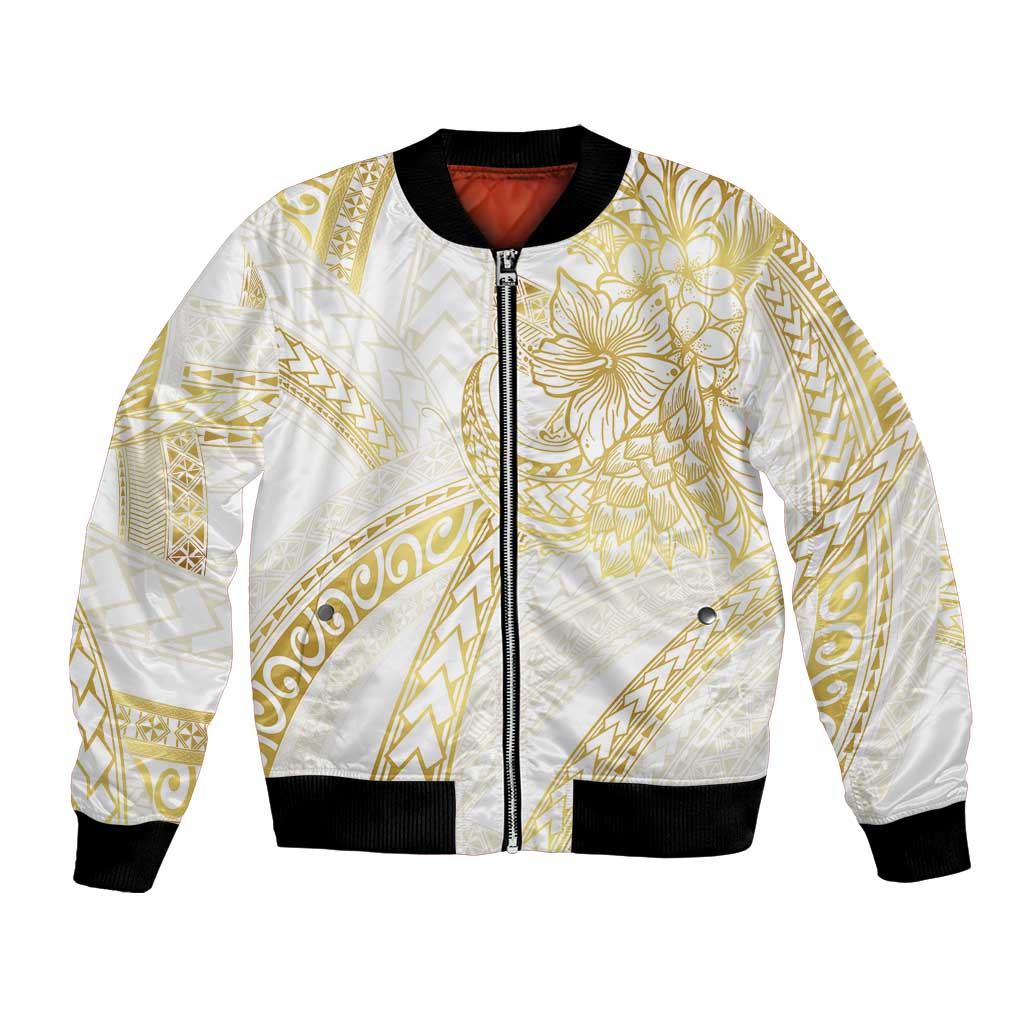 Samoa Lotu Tamaiti Gold Bomber Jacket Teuila Tatau - Polynesian Pride