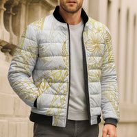 Samoa Lotu Tamaiti Gold Bomber Puffer Jacket Teuila Tatau - Polynesian Pride