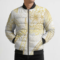 Samoa Lotu Tamaiti Gold Bomber Puffer Jacket Teuila Tatau - Polynesian Pride
