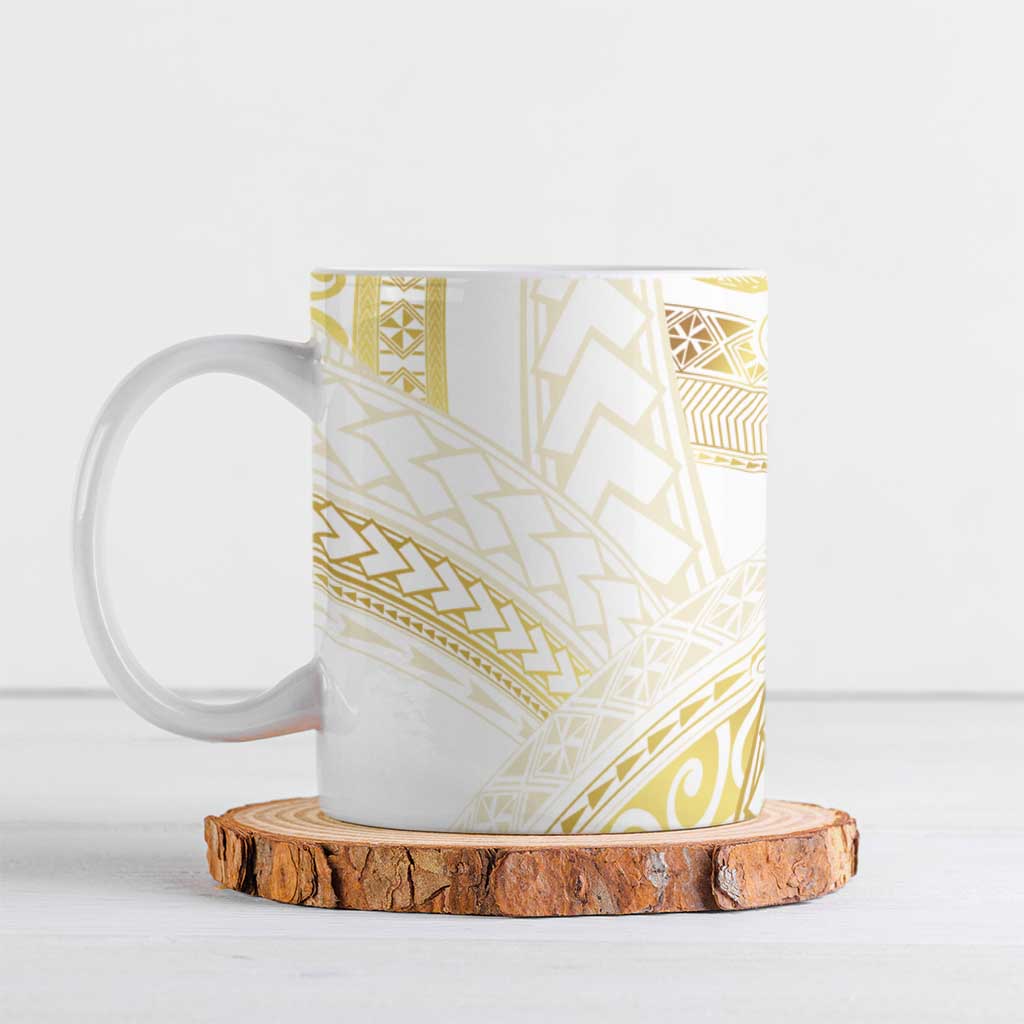Samoa Lotu Tamaiti Gold Ceramic Mug Teuila Tatau - Polynesian Pride