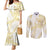 Samoa Lotu Tamaiti Gold Couples Matching Mermaid Dress and Long Sleeve Button Shirt Teuila Tatau - Polynesian Pride