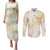 Samoa Lotu Tamaiti Gold Couples Matching Puletasi and Long Sleeve Button Shirt Teuila Tatau - Polynesian Pride