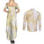 Samoa Lotu Tamaiti Gold Couples Matching Summer Maxi Dress and Long Sleeve Button Shirt Teuila Tatau - Polynesian Pride