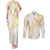 Samoa Lotu Tamaiti Gold Couples Matching Tank Maxi Dress and Long Sleeve Button Shirt Teuila Tatau - Polynesian Pride