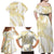 Samoa Lotu Tamaiti Gold Family Matching Off Shoulder Maxi Dress and Hawaiian Shirt Teuila Tatau - Polynesian Pride
