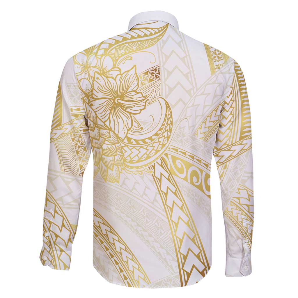 Samoa Lotu Tamaiti Gold Family Matching Off Shoulder Short Dress and Hawaiian Shirt Teuila Tatau - Polynesian Pride