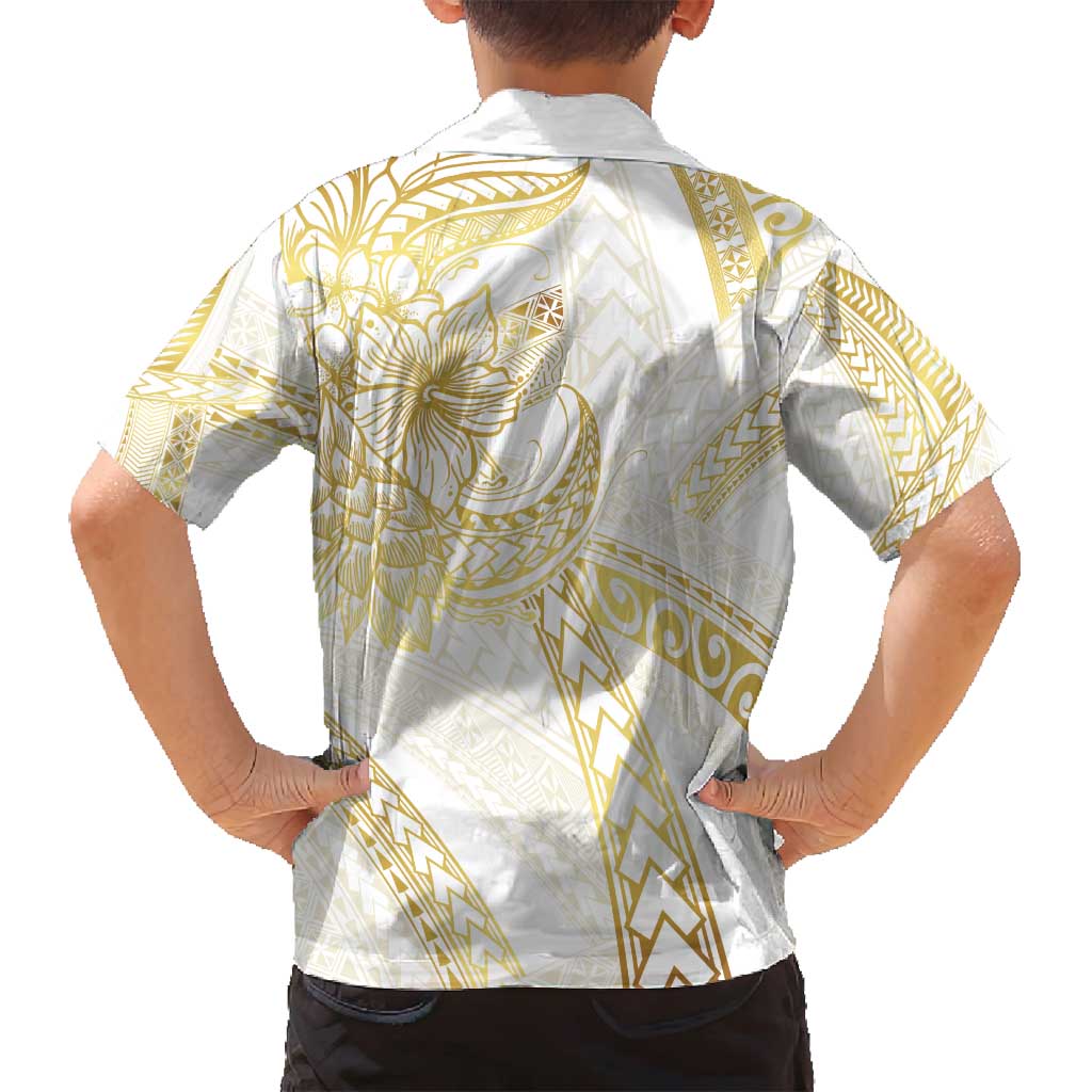 Samoa Lotu Tamaiti Gold Family Matching Puletasi and Hawaiian Shirt Teuila Tatau - Polynesian Pride