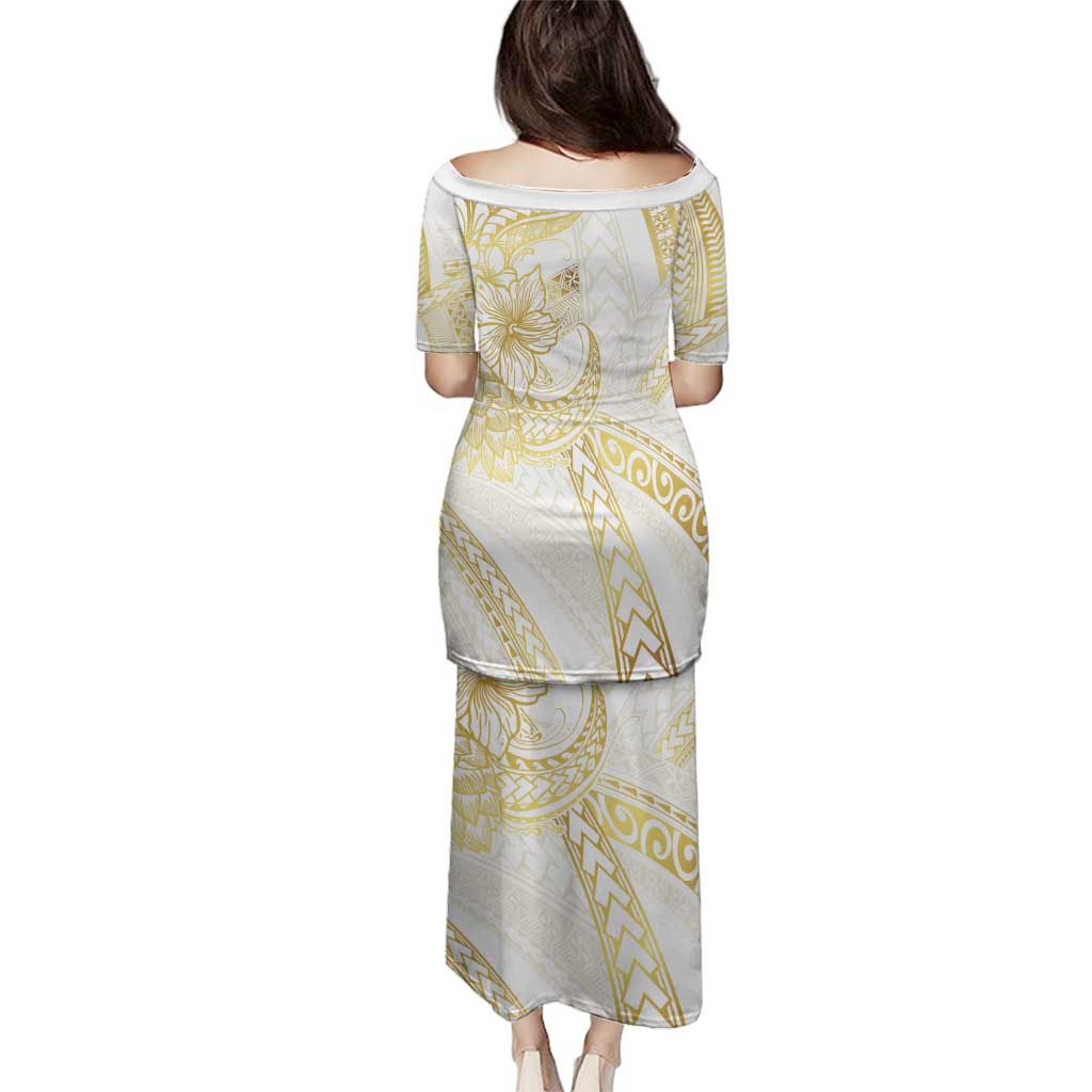 Samoa Lotu Tamaiti Gold Family Matching Puletasi and Hawaiian Shirt Teuila Tatau - Polynesian Pride