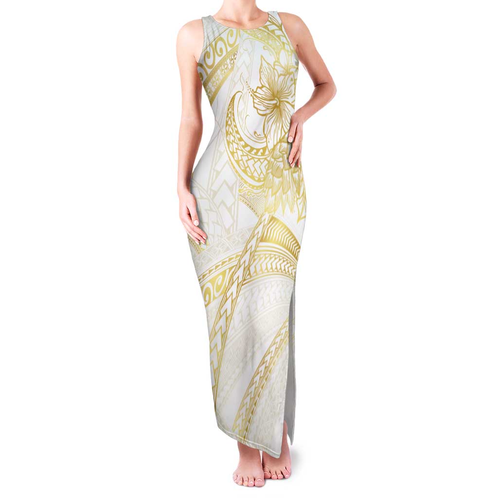 Samoa Lotu Tamaiti Gold Family Matching Tank Maxi Dress and Hawaiian Shirt Teuila Tatau - Polynesian Pride
