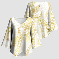 Samoa Lotu Tamaiti Gold Kimono Sleeve Blouse Teuila Tatau - Polynesian Pride