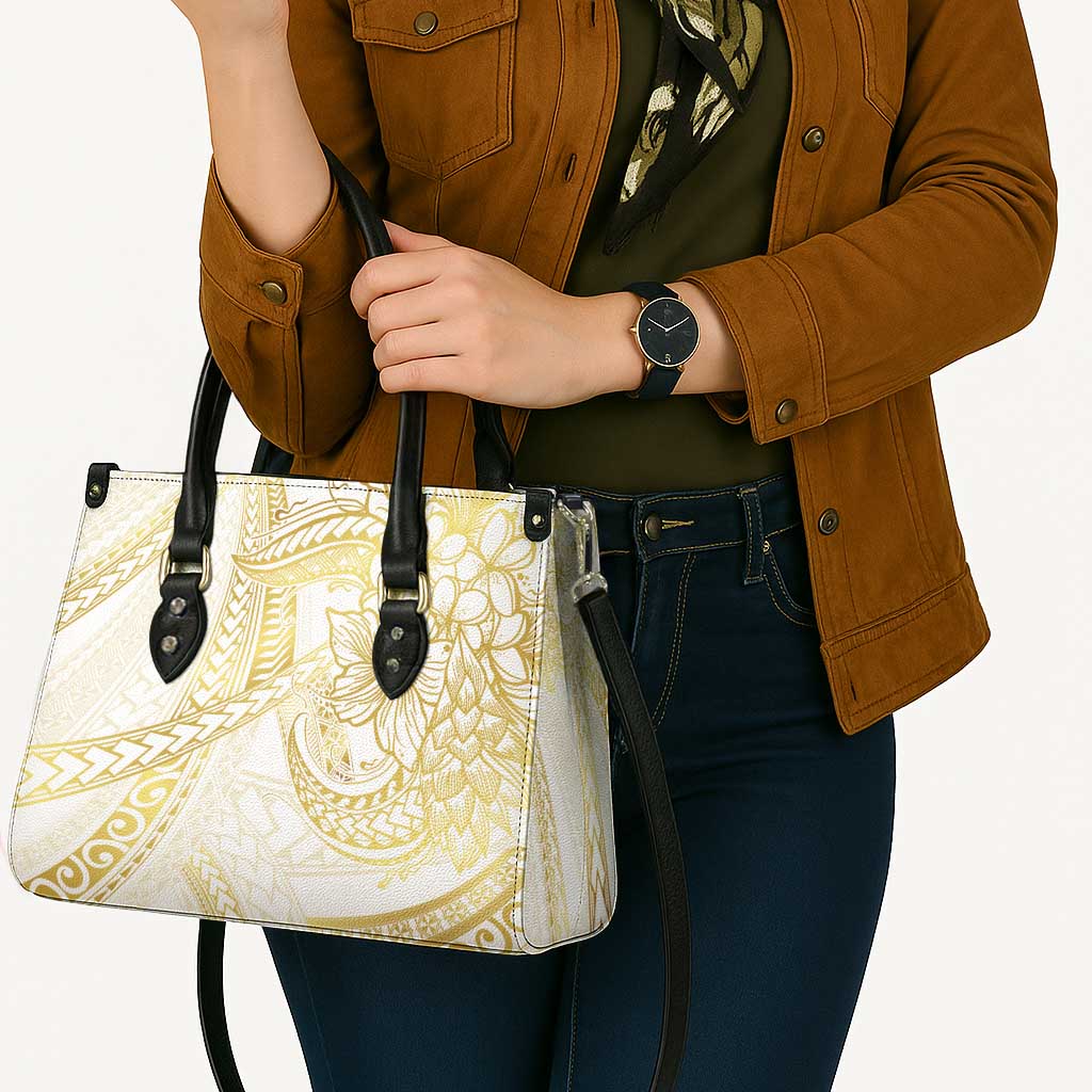 Samoa Lotu Tamaiti Gold Leather Bag Teuila Tatau - Polynesian Pride