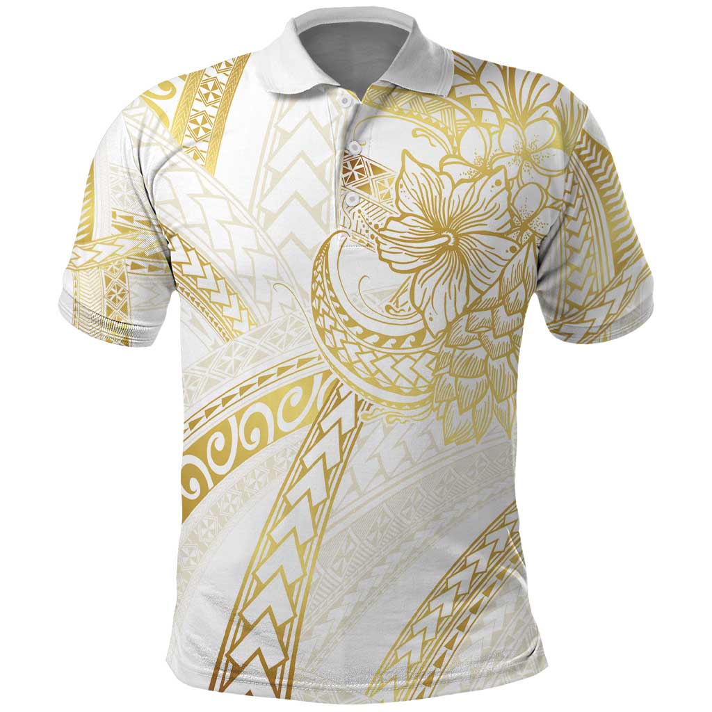 Samoa Lotu Tamaiti Gold Polo Shirt Teuila Tatau LT7 Gold - Polynesian Pride