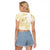Samoa Lotu Tamaiti Gold Raglan Cropped T Shirt Teuila Tatau - Polynesian Pride