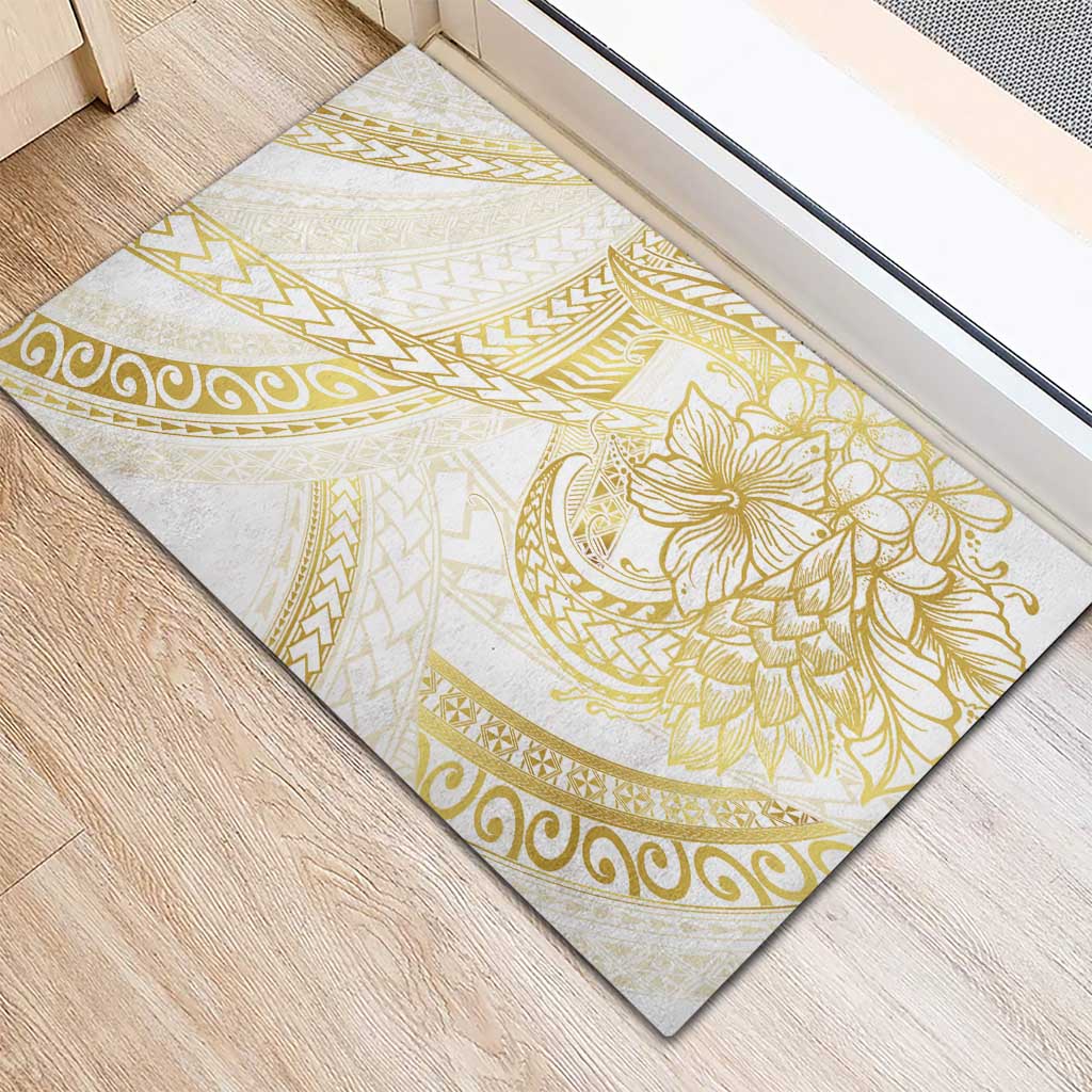 Samoa Lotu Tamaiti Gold Rubber Doormat Teuila Tatau - Polynesian Pride