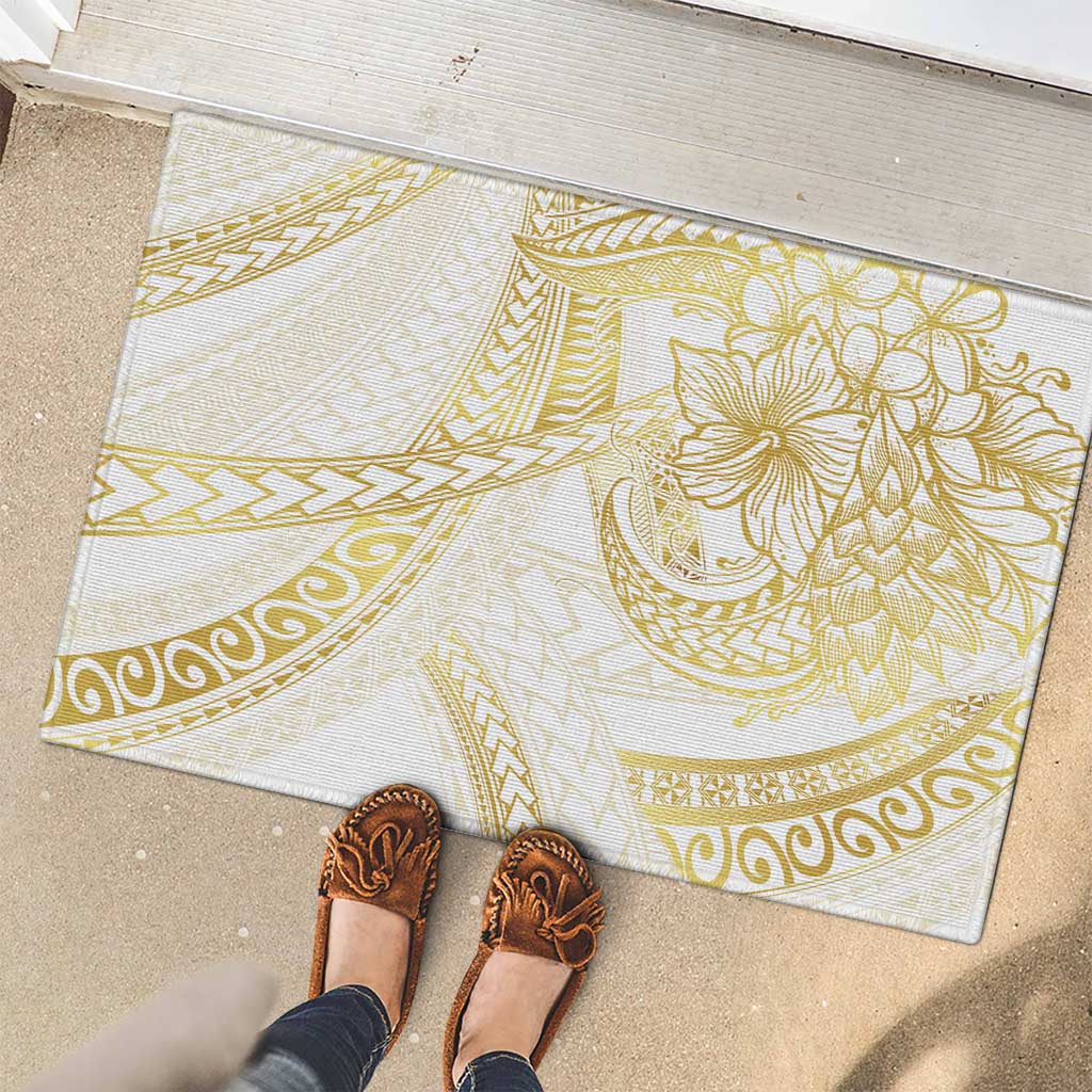 Samoa Lotu Tamaiti Gold Rubber Doormat Teuila Tatau - Polynesian Pride